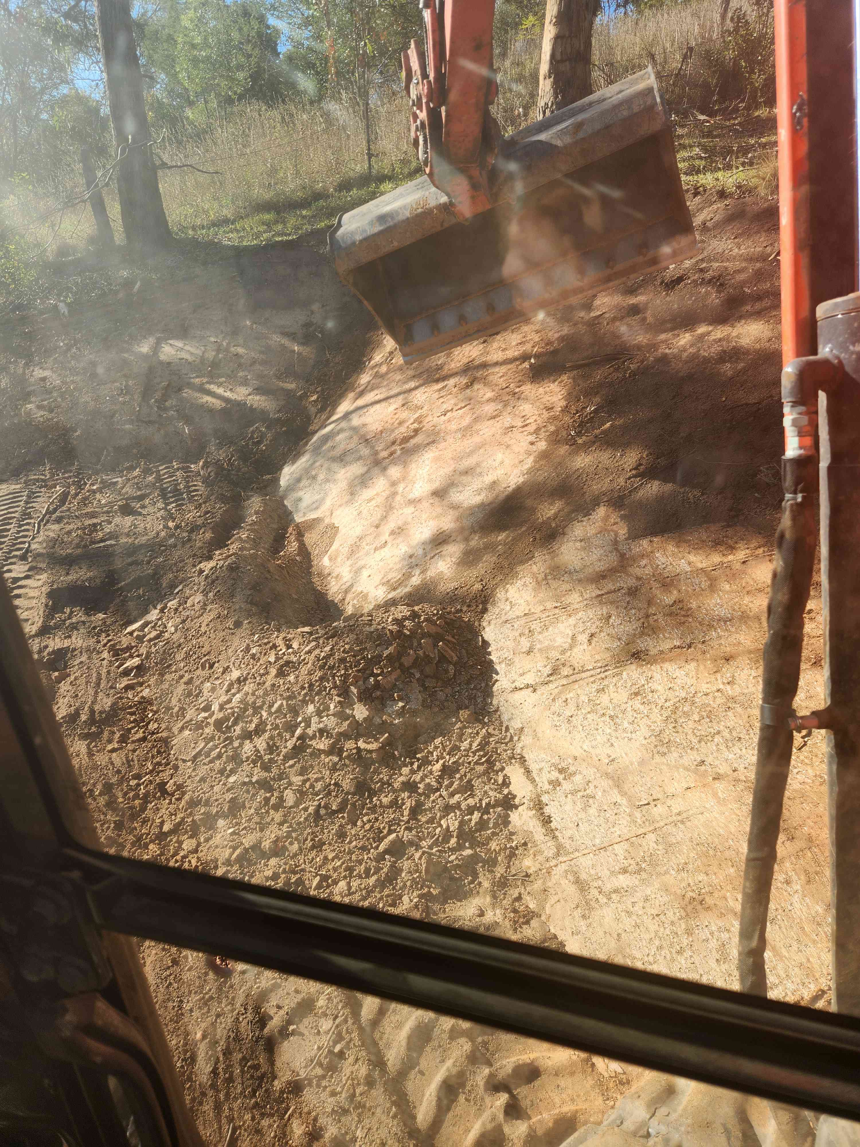 Aerial view of site preparation