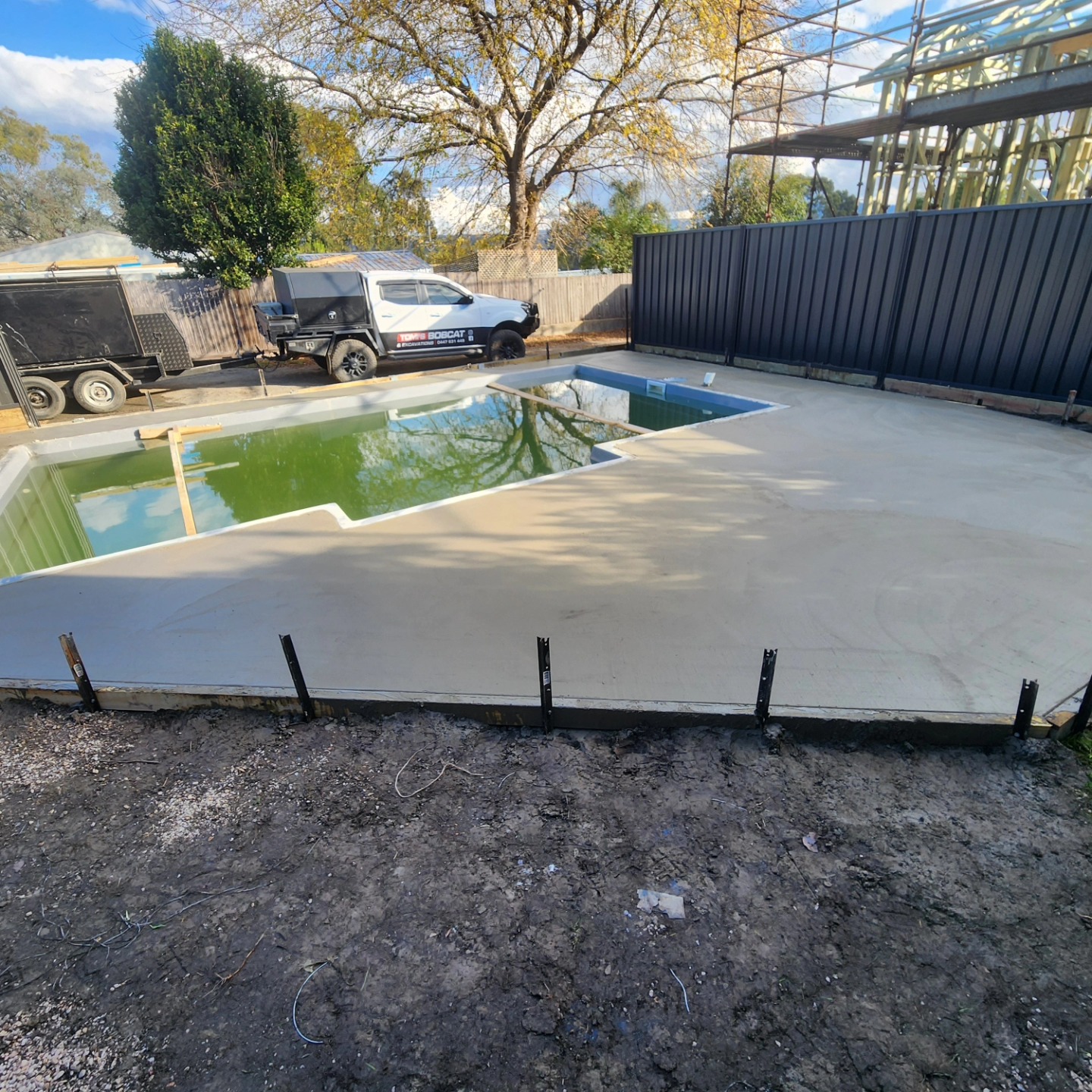 Pool construction site